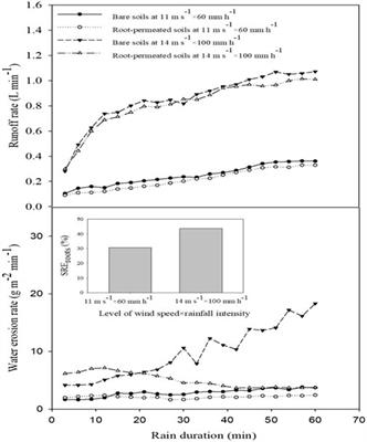 Erosion-reducing potential of Salix psammophila roots in the water–wind crisscrossed erosion region of the Chinese Loess Plateau: A simulated investigation